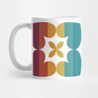 Love Heart Square Flower (Autumn Stripes) Mug